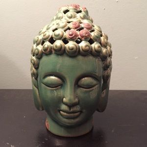 Green Small Ceramic Buddha Head